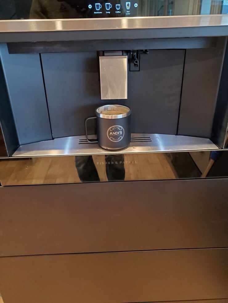 Custom built-in coffee and tea machine in Sheridan custom home