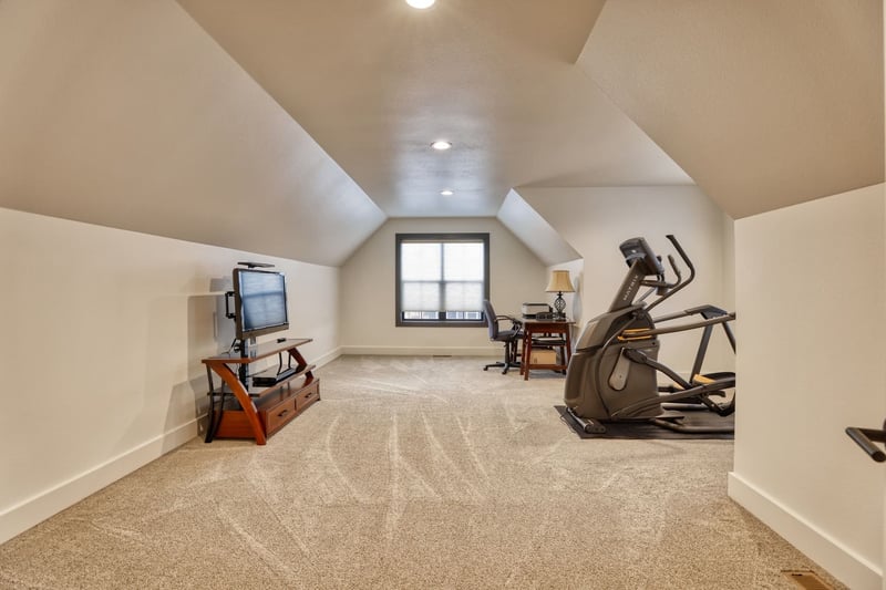 Custom home gym space and office