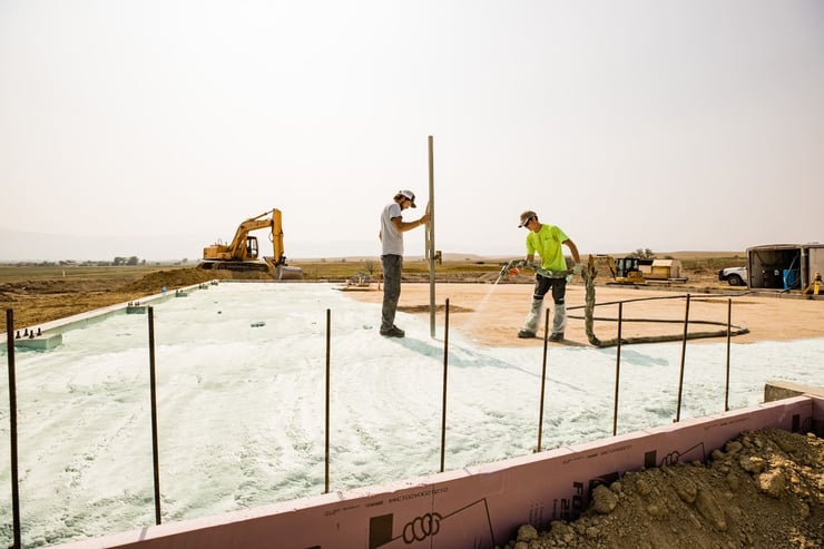 First Choice Builders team working on foundation for new construction in Wyoming