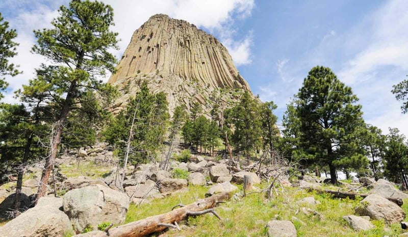 View of Devils Tower from tower trail
