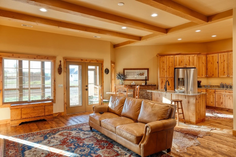 Craftsman-style luxury custom home interior with open-concept kitchen and living room-1