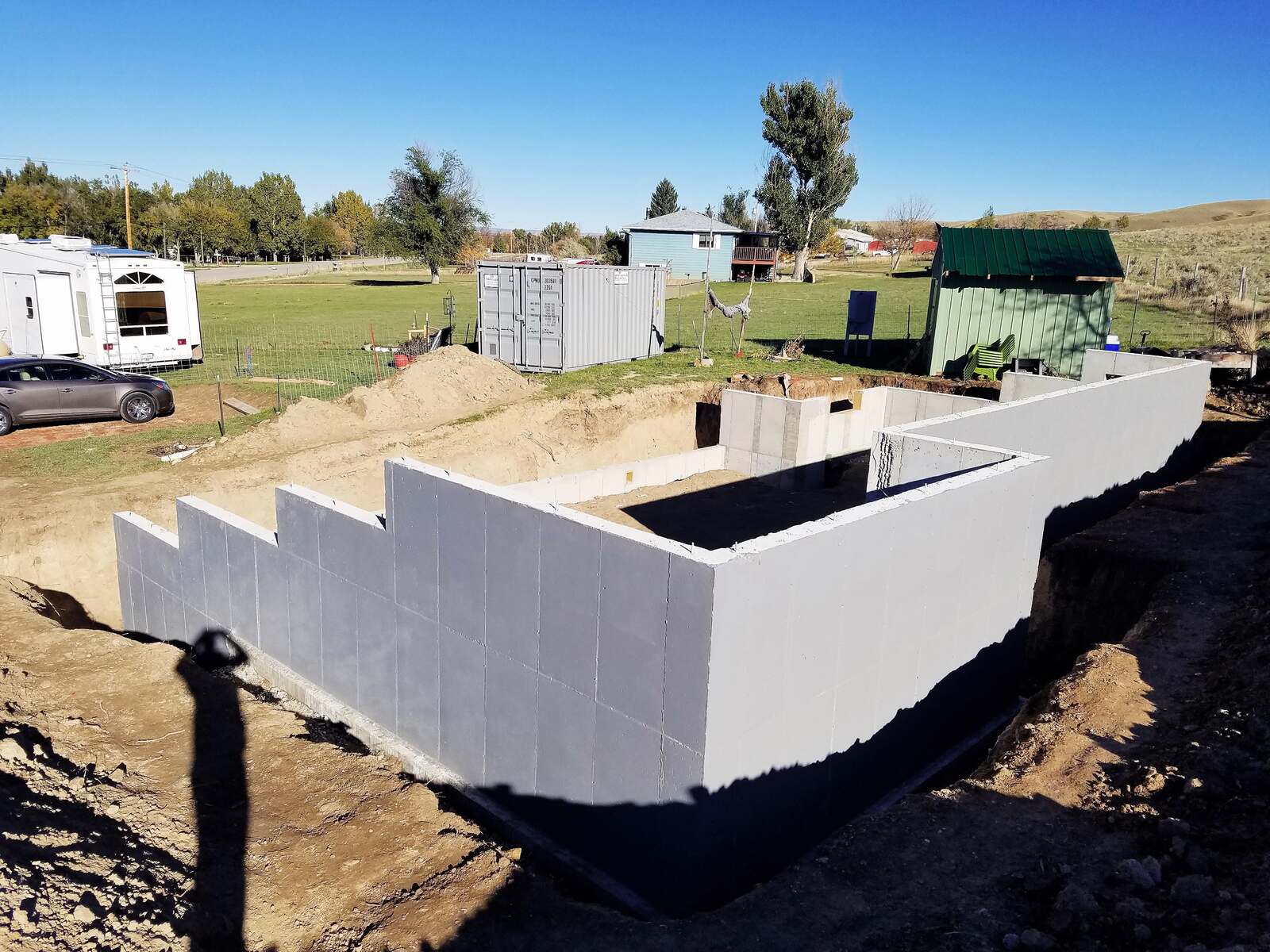 cement wall framing for custom home in wyoming