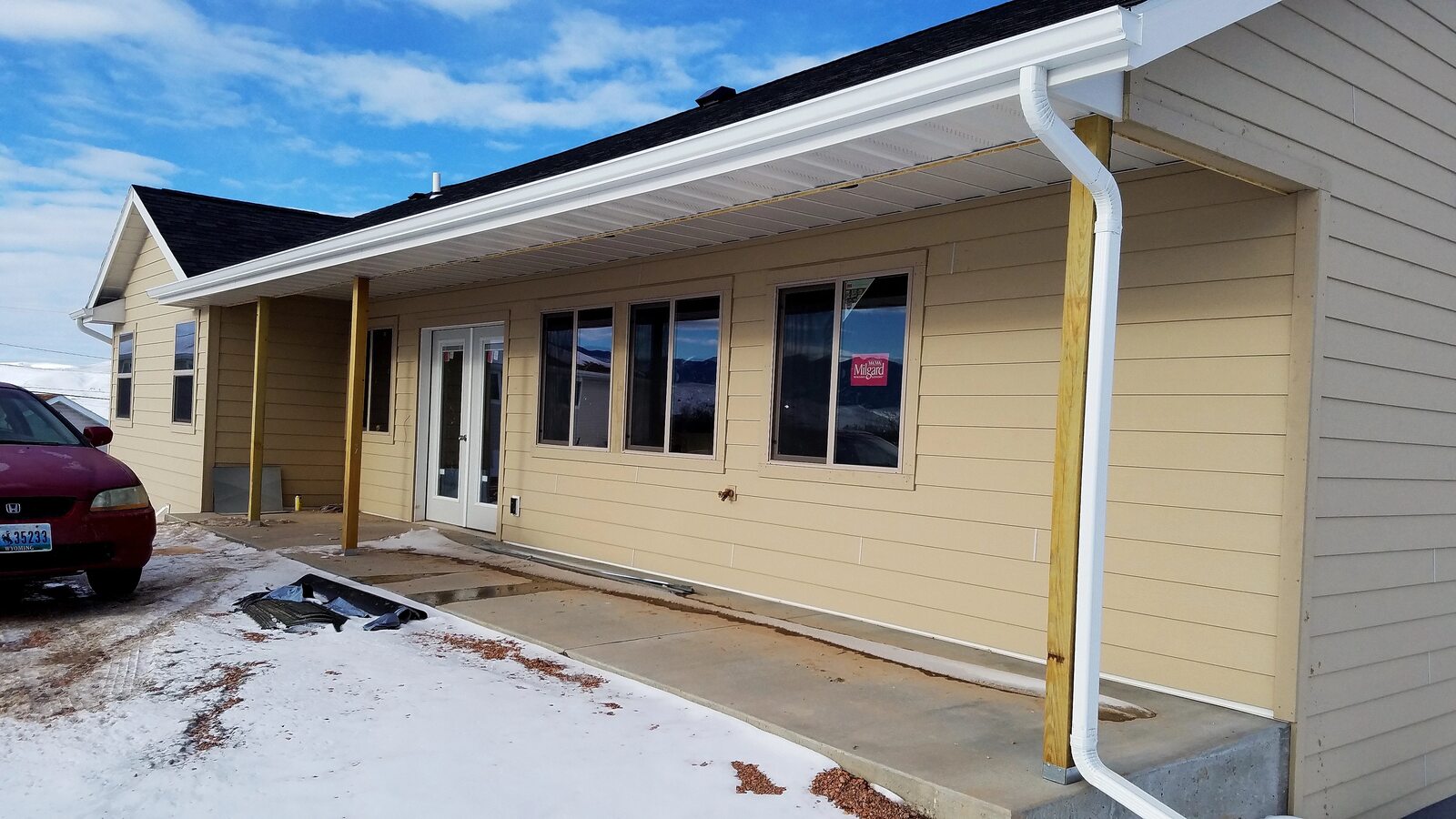 custom home front door exterior in wyoming