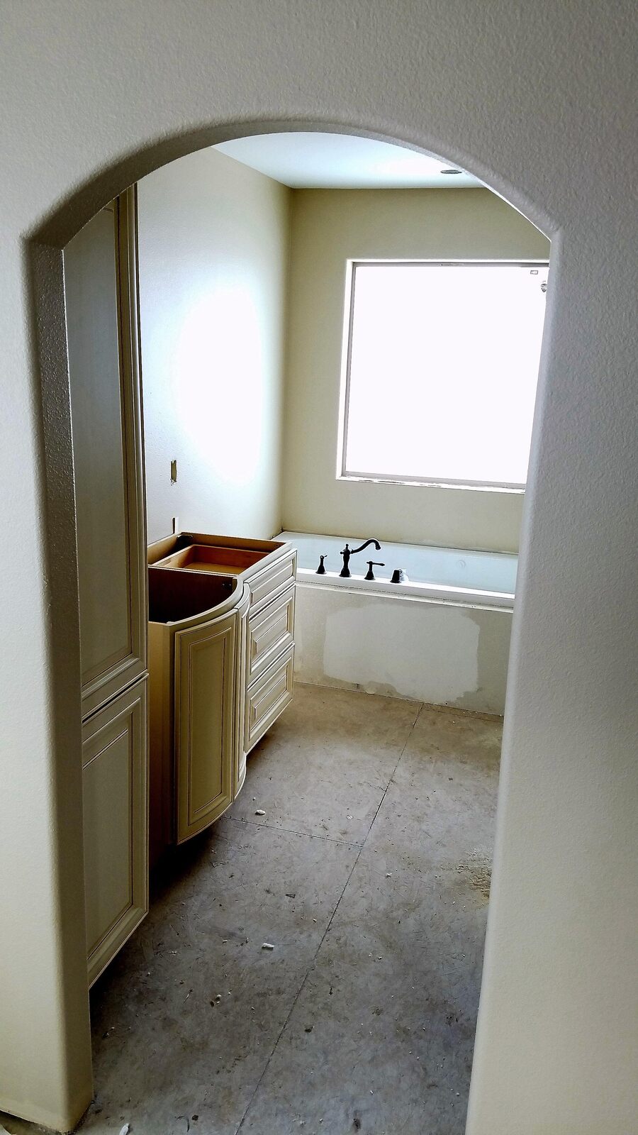 doorway drywalled looking into bathroom in custom home in wyoming