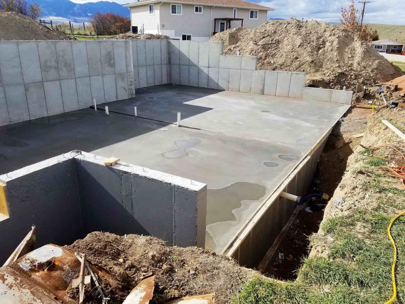 Foundation progress for new construction home