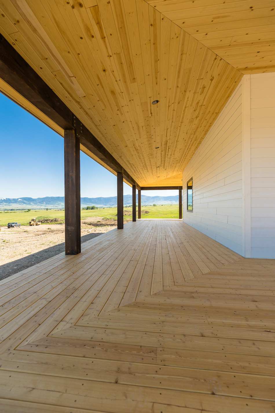 Wood Beams on Wyoming Custom Home Exterior 