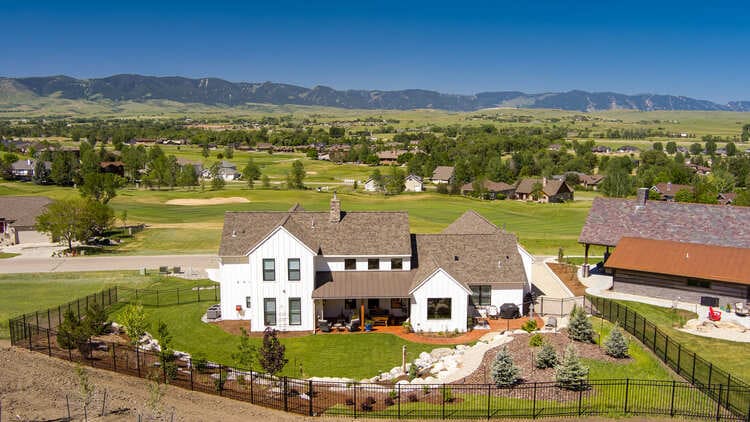 custom home aerial photo in wyoming