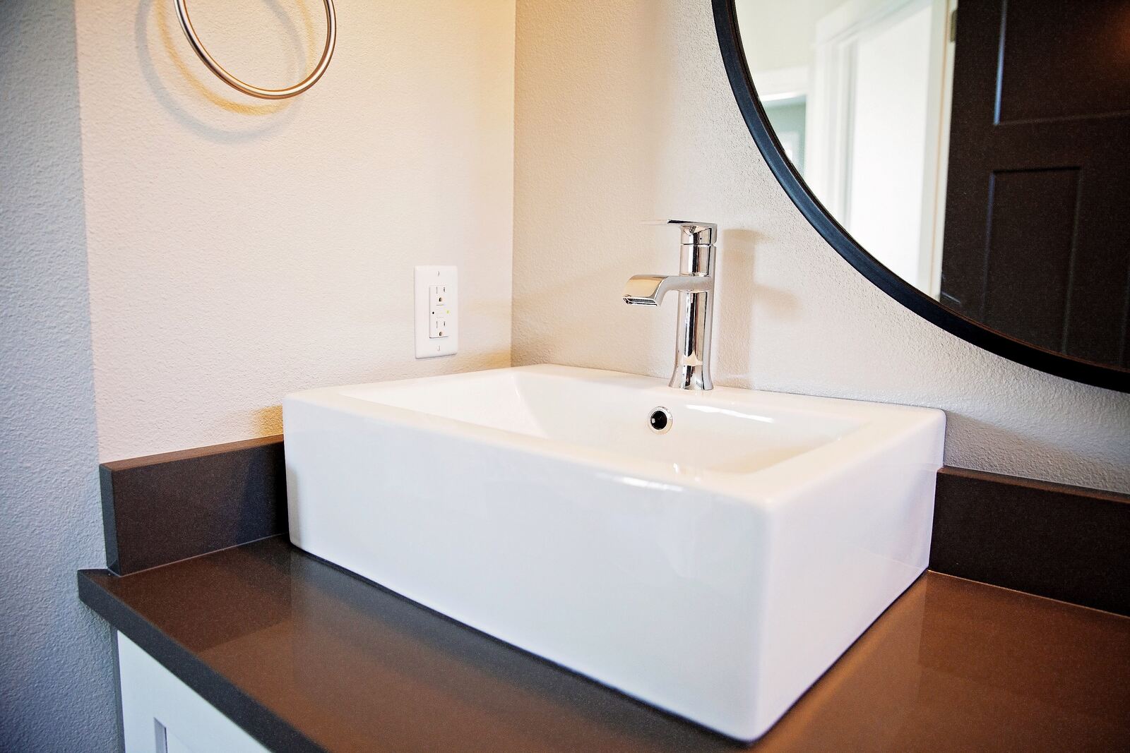 sink in bathroom in custom home in wyoming