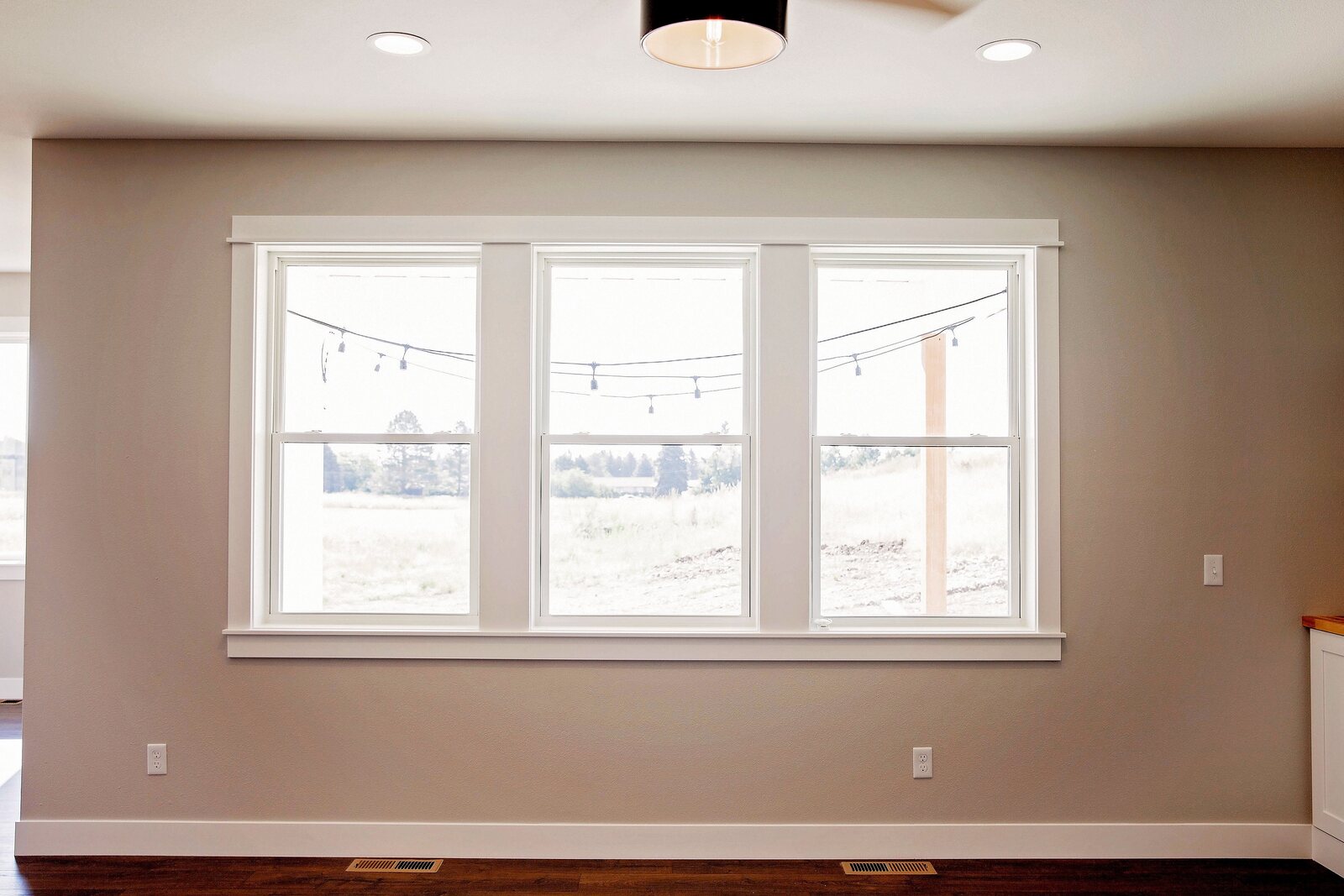 three set of windows in custom home wyoming
